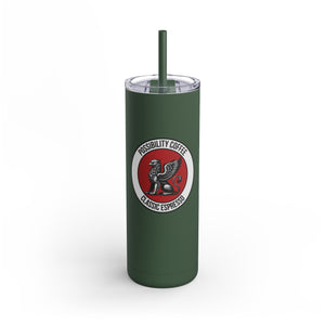 Classic Espresso Griffin Green tumbler with a logo and text on a white background
