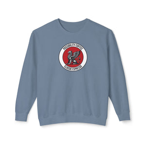 Classic Espresso Griffin Blue sweatshirt with a circular logo on a white background