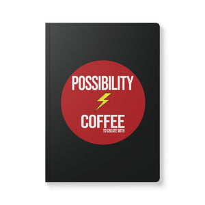 Image of black notebook in a journal style with white background