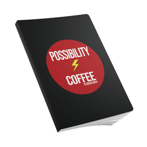 Image of black notebook in a journal style with white background