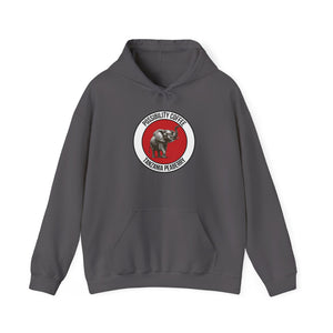 Tanzania Peaberry Gray hoodie with a circular logo featuring an elephant and text on a white background