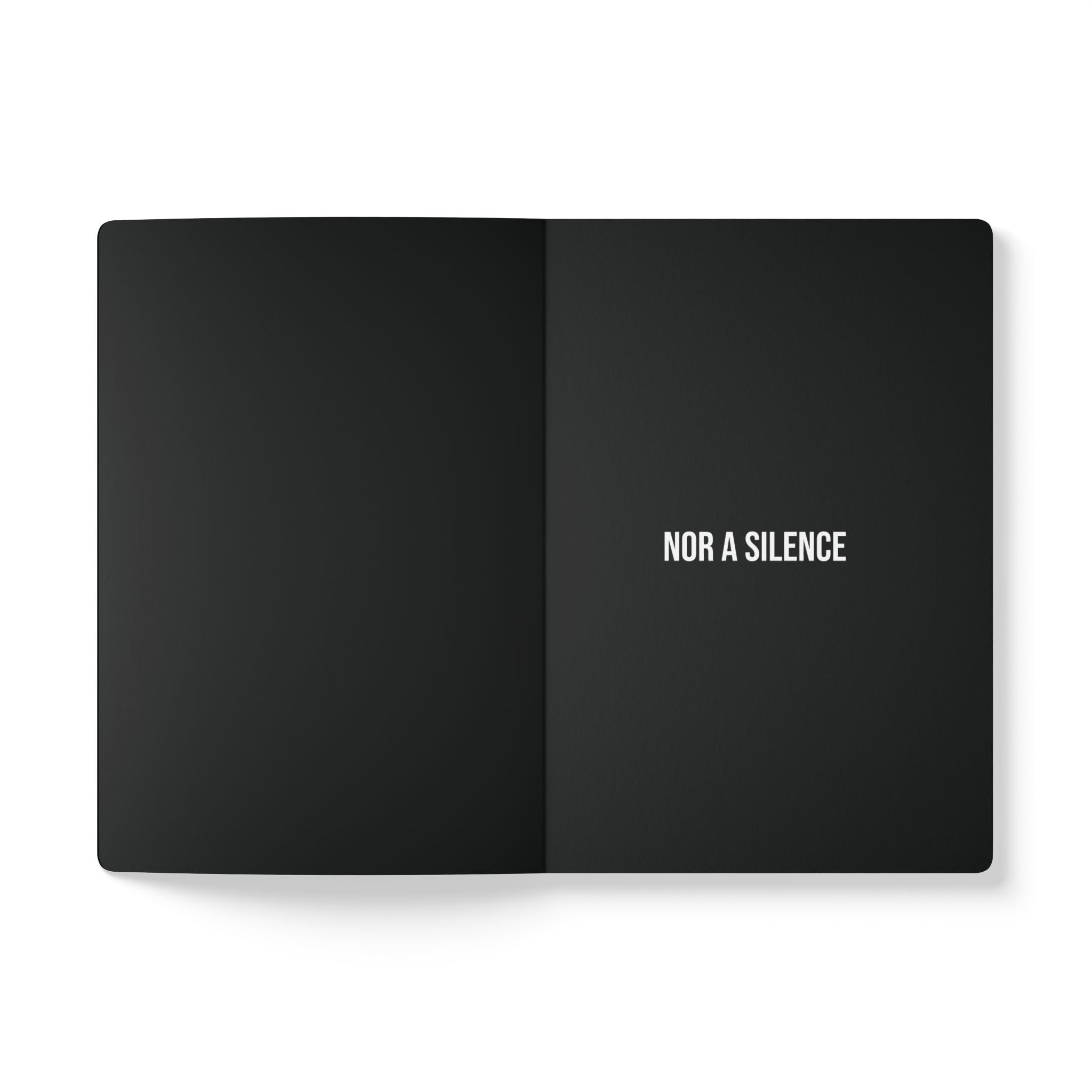 Image of inside of Mic Drop Blend  black journal style note pad with white background