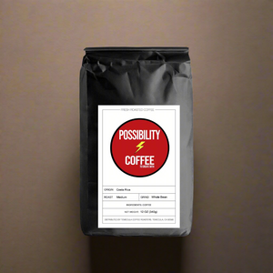 Bag of Possibility Coffee Single Origin Costa Rica with dark  background