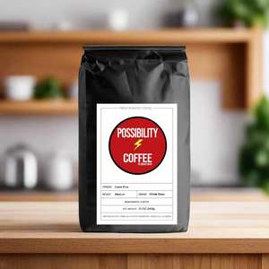 Bag of Possibility Coffee Single Origin Bali on kitchen island