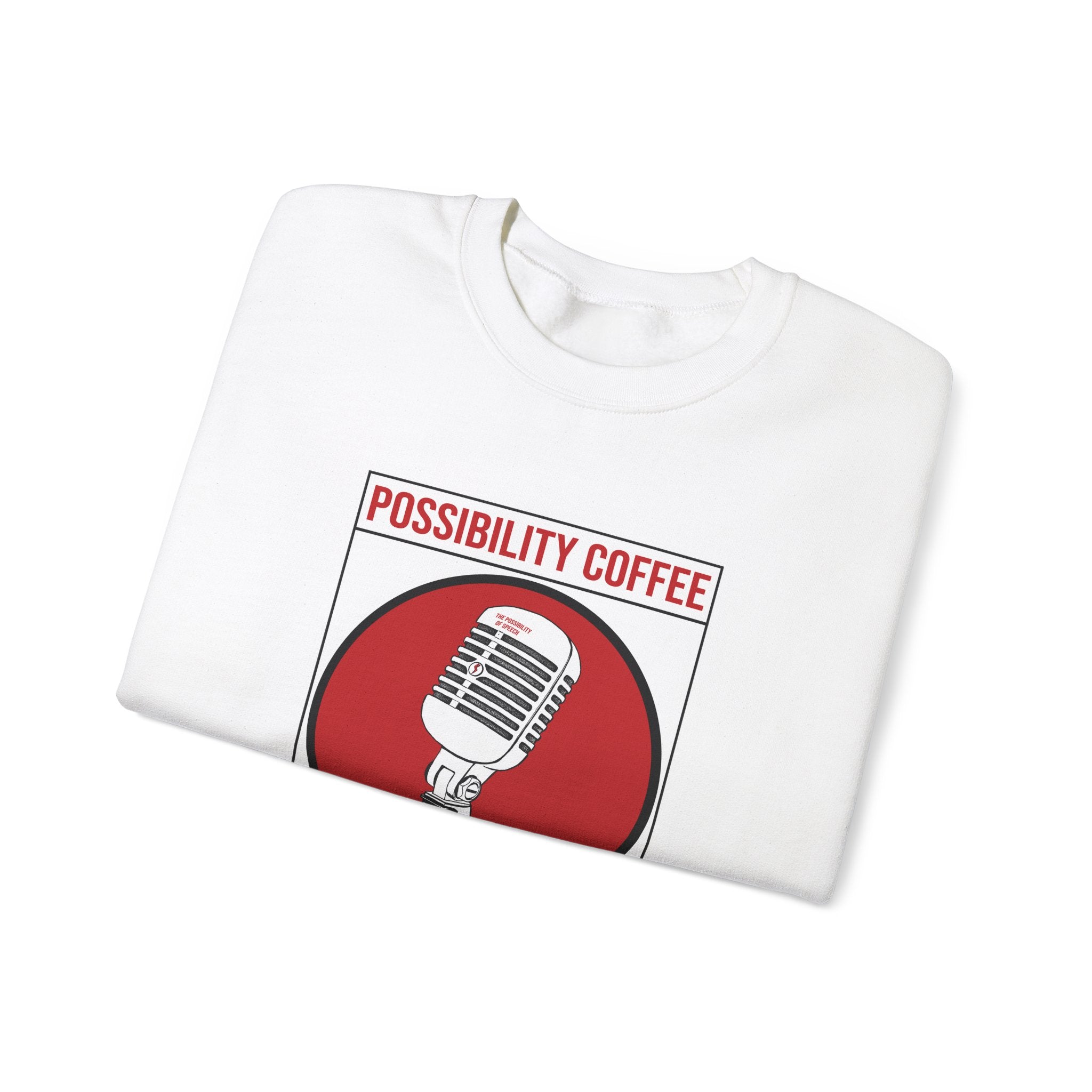 White Possibility Coffee Mic Drop Sweatshirt